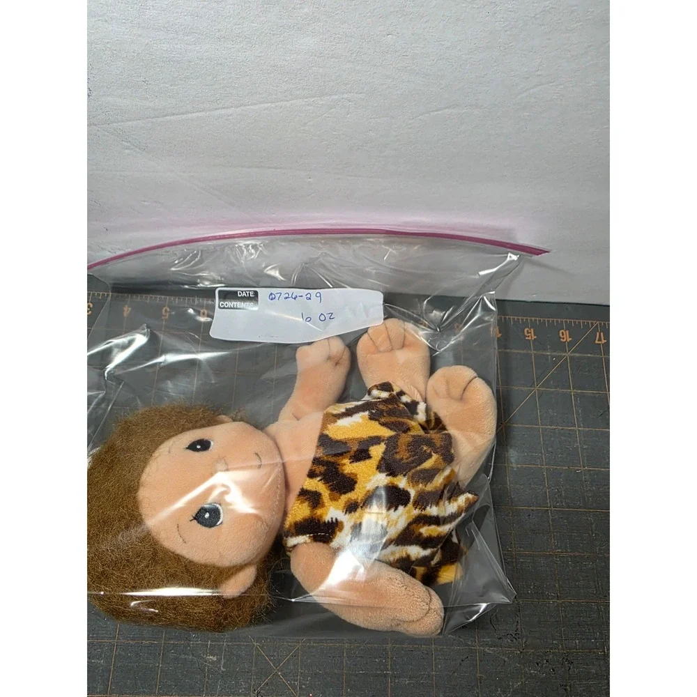 Enesco Tender Tails Caveman Plush Leopard Print Brown 9in